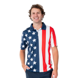 Men's Performance Golf American Flag Shirt