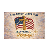 America: 250 Years of Blessings “One Nation Under God” Flag & Cross Patriotic Flag (Double-Sided)