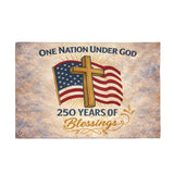 America: 250 Years of Blessings “One Nation Under God” Flag & Cross Patriotic Flag (Double-Sided)