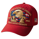 America 250th: 1776–2026 Commemorative Hat – Limited Patriotic Embroidered Edition (Red)