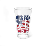 America Free for 250 Years and Will Remain Free 1776-2026 Glass