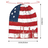 Distressed American Flag Skull Knit Beanie