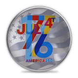 Official America250™ 250 Years of Freedom – 1 oz REAL Silver Colorized Round