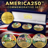 Official America250™ Anthem Trio Collectors Challenge Coin Set – Semiquicentennial Edition
