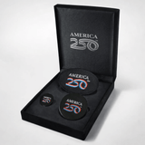 Official America250™ Commemorative Set — Patch, Pin & Challenge Coin