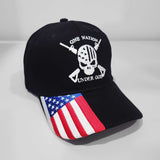 One Nation Under God Skull Custom Embroidered Hat w/ Flag Bill