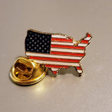Patriotic Map of America Enamel Pin