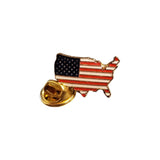 Patriotic Map of America Enamel Pin