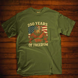 Patriotic Squatchin’ for Freedom – 250 Years Strong T-Shirt
