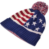 Patriotic Stars & Stripes Pom-Pom Toboggan